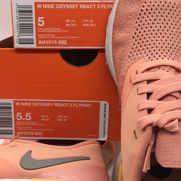 • W NIKE ODYSSEY REACT 2 FLYKNIT pink quartz/pumic - Picture 8 of 16